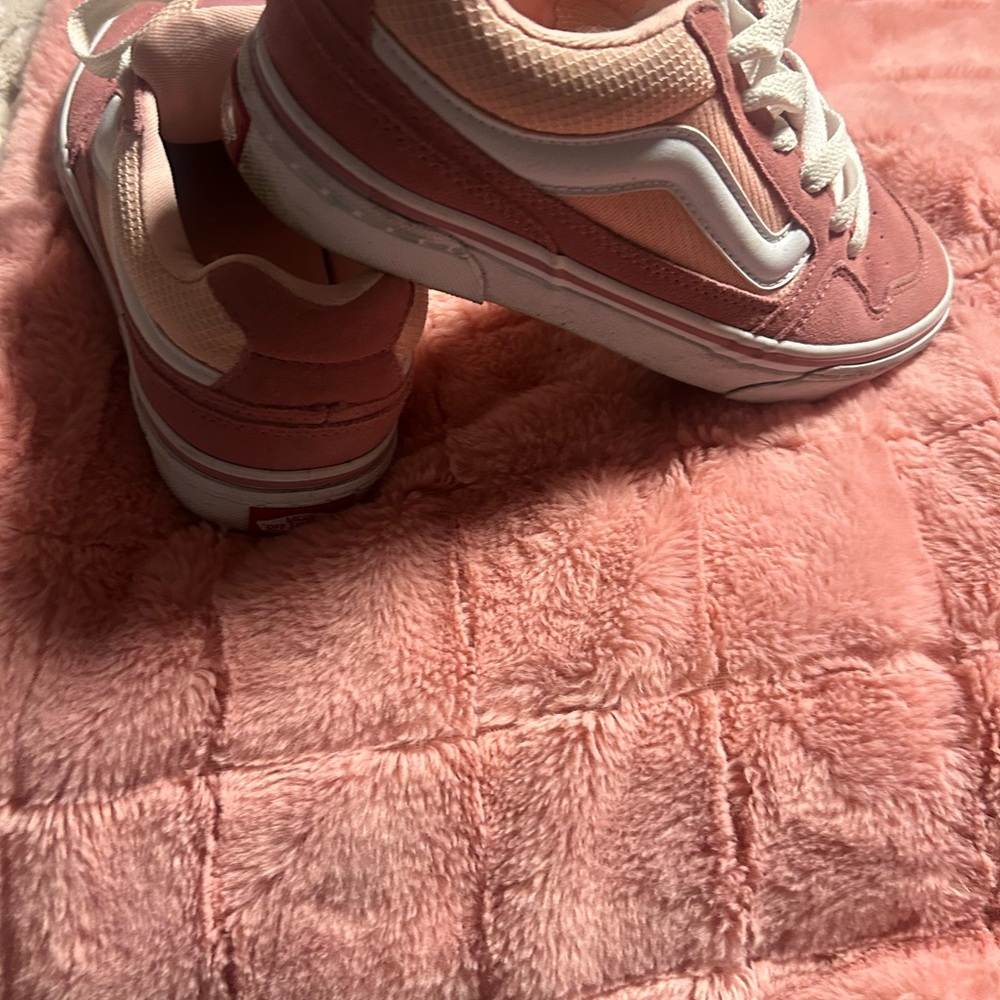 Vans Kids Pink and White Sneakers